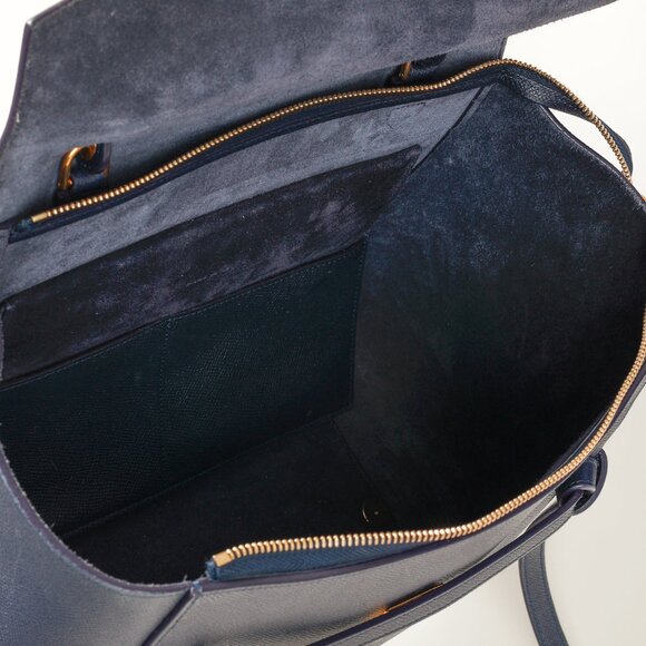 Celine Mini Belt Navy Grained Calfskin Bag - Picture 13 of 14